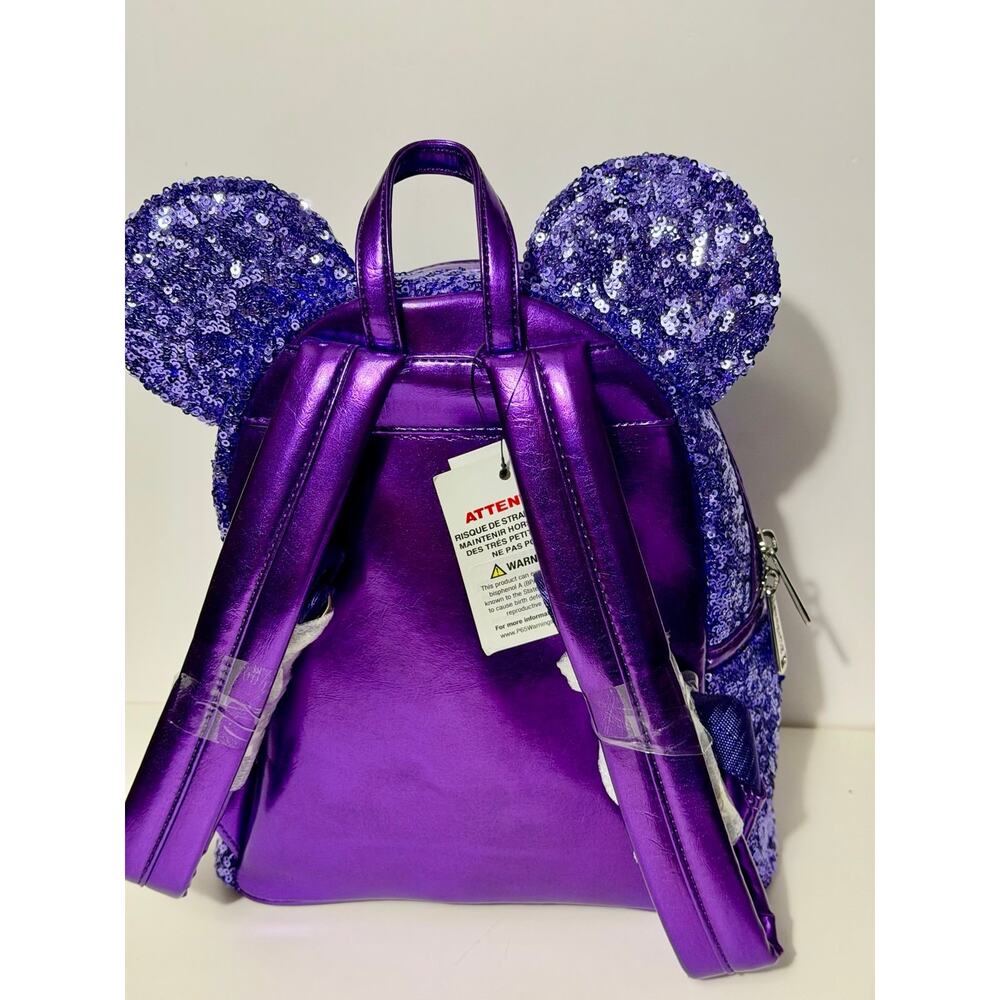 Disney Parks Loungefly Mickey Mouse Purple Potion Sequined Mini Backpack - Picture 2 of 5